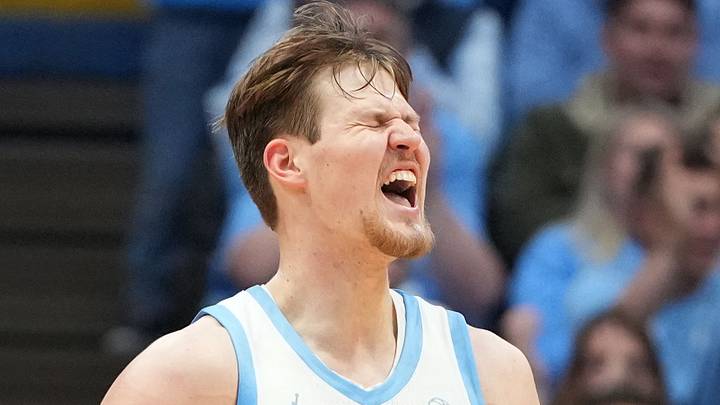 North Carolina Tar Heels center Henri Veesaar (13) reacts after scoring in the first half at Dean E. Smith Center on December 7, 2025. North Carolina Tar Heels center Henri Veesaar (13) reacts after scoring in the first half at Dean E. Smith Center on December 7, 2025.