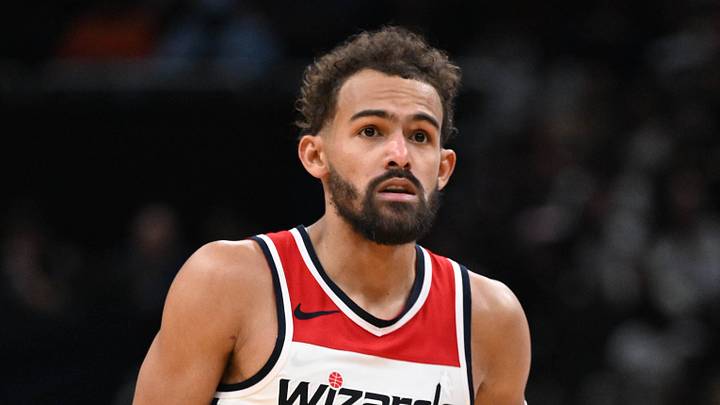 Oct 23, 2026; Washington, District of Columbia, USA; Washington Wizards guard Trae Young (3) on the court against the Toronto Raptors during the second half at Capital One Arena. Mandatory Credit: Brad Mills-Imagn Images