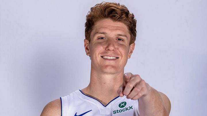 Sep 28, 2026; Detroit, MI, USA;  Detroit Pistons guard-forward Kevin Huerter (27) poses for pictures during the Detroit Pistons Media Day at Little Caesars Arena.  Mandatory Credit: David Reginek-Imagn Images