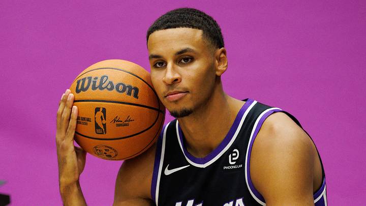 Sep 29, 2025; Sacramento, CA, USA; Sacramento Kings forward Keegan Murray (13) during media day at Golden 1 Center. Mandatory Credit: Sergio Estrada-Imagn Images