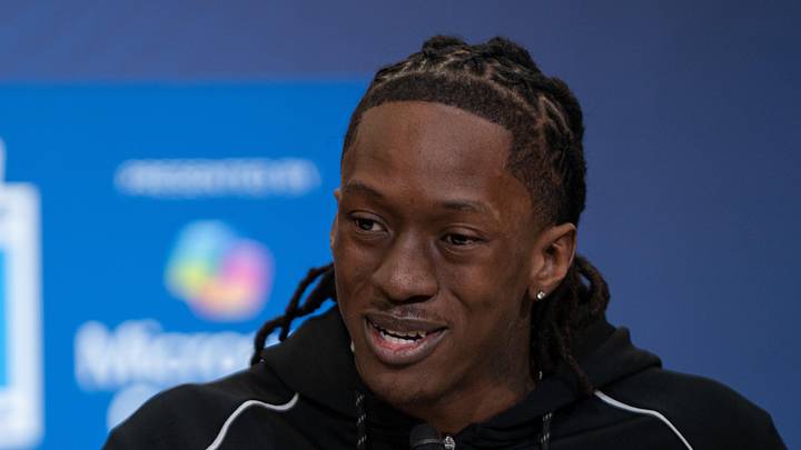 New Indianapolis Colts wideout Deion Burks speaks to members of the media