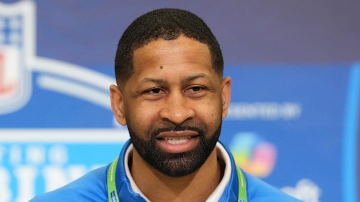 Feb 24, 2026; Indianapolis, IN, USA; Cleveland Browns general manager Andrew Berry speaks at the NFL Scouting Combine at the Indiana Convention Center. Mandatory Credit: Kirby Lee-Imagn Images Feb 24, 2026; Indianapolis, IN, USA; Cleveland Browns general manager Andrew Berry speaks at the NFL Scouting Combine at the Indiana Convention Center. Mandatory Credit: Kirby Lee-Imagn Images