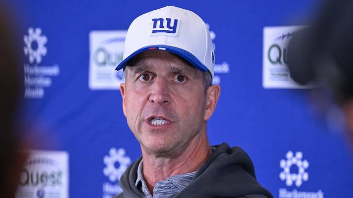 New York Giants head coach John Harbaugh