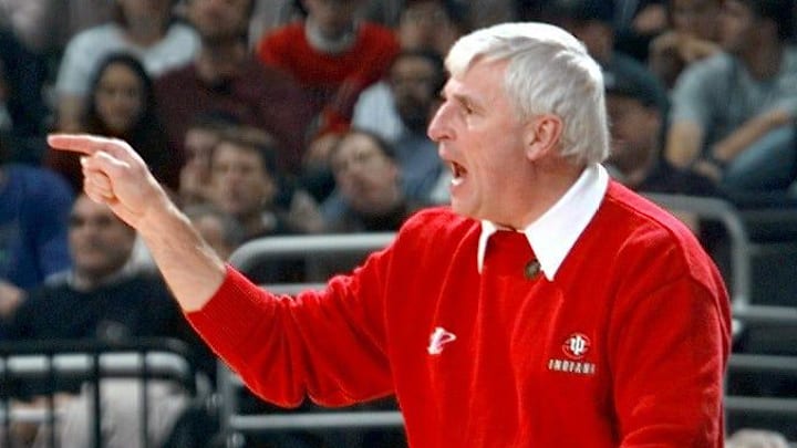 Indiana basketball coach Bob Knight was inducted into the Naismith Memorial Basketball Hall of Fame in 1991. Indiana basketball coach Bob Knight was inducted into the Naismith Memorial Basketball Hall of Fame in 1991.