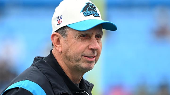Sep 25, 2022; Carolina Panthers defensive coordinator Phil Snow during warmups at Bank of America Stadium in Charlotte, N.C.