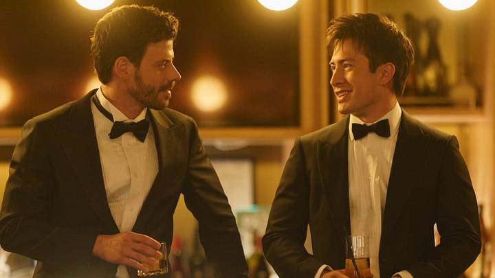 François Arnaud as Scott Hunter and Hudson Williams as Shane Hollander in Heated Rivalry François Arnaud as Scott Hunter and Hudson Williams as Shane Hollander in Heated Rivalry