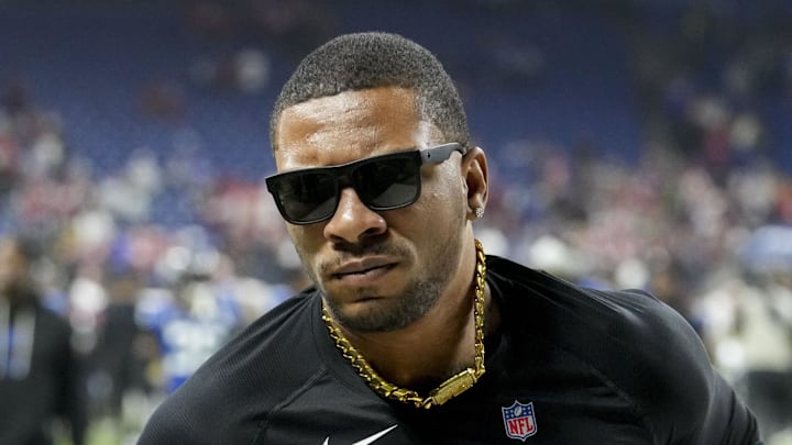 Indianapolis Colts quarterback Anthony Richardson leaves the field