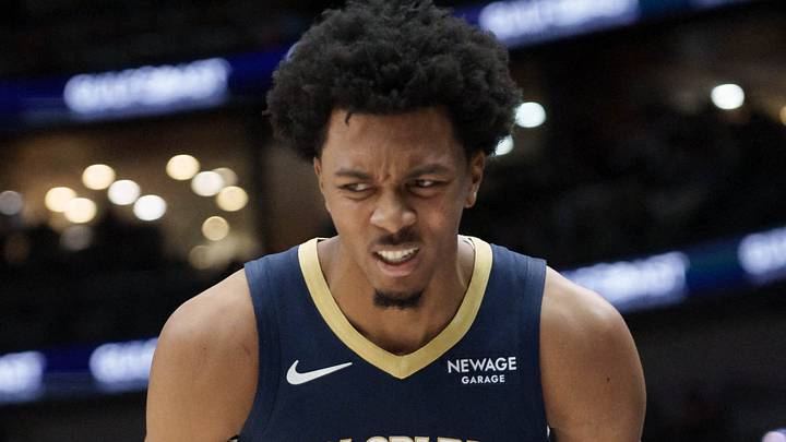 Mar 8, 2026; New Orleans, Louisiana, USA; New Orleans Pelicans forward Trey Murphy III (25) reacts after banging his hand during the second half against the Washington Wizards at Smoothie King Center. Mandatory Credit: Matthew Hinton-Imagn Images Mar 8, 2026; New Orleans, Louisiana, USA; New Orleans Pelicans forward Trey Murphy III (25) reacts after banging his hand during the second half against the Washington Wizards at Smoothie King Center. Mandatory Credit: Matthew Hinton-Imagn Images