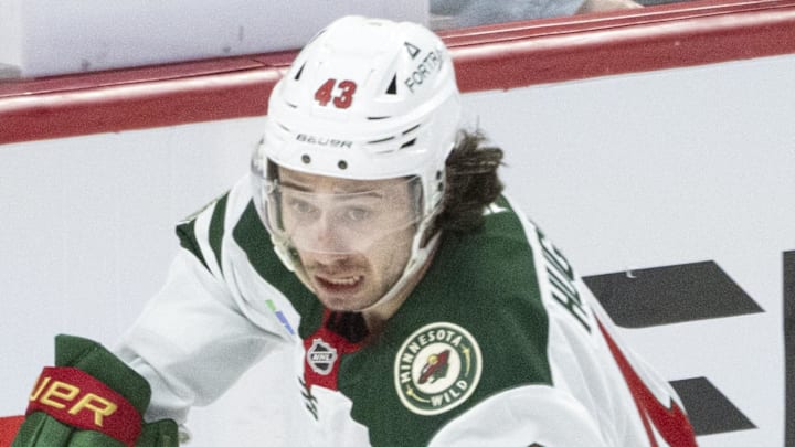 There’s been some growing concern over whether Minnesota Wild star defenseman Quinn Hughes will be healthy enough to play in Game 1. (Mandatory Credit: Marc DesRosiers-IMAGN Images)
