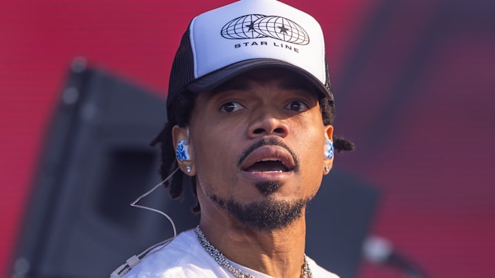 Chance the Rapper prepares to perform Chance the Rapper prepares to perform