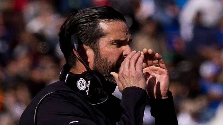 Manny Diaz, head football coach at Duke, shouts during the Tony the Tiger Sun Bowl against Arizona State at Sun Bowl Stadium in El Paso, Texas, on Wednesday, Dec. 31, 2025. Manny Diaz, head football coach at Duke, shouts during the Tony the Tiger Sun Bowl against Arizona State at Sun Bowl Stadium in El Paso, Texas, on Wednesday, Dec. 31, 2025.