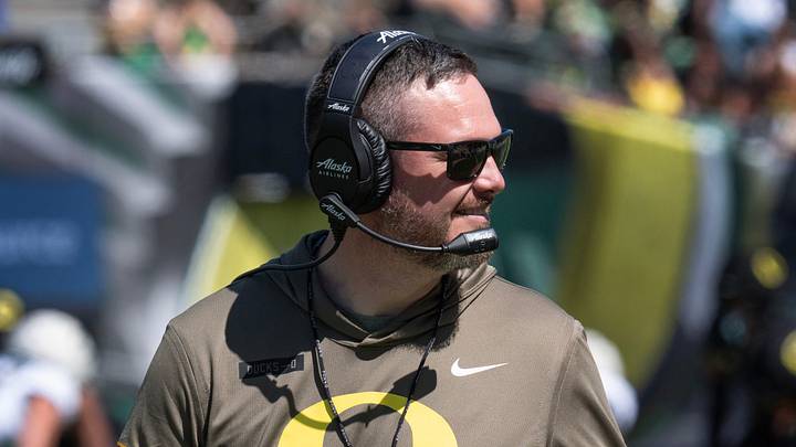 Oregon’s Jamari Johnson, center, scores for the Combat Ducks during the Oregon Spring Game at Autzen Stadium in Eugene April 25, 2026 Oregon’s Jamari Johnson, center, scores for the Combat Ducks during the Oregon Spring Game at Autzen Stadium in Eugene April 25, 2026