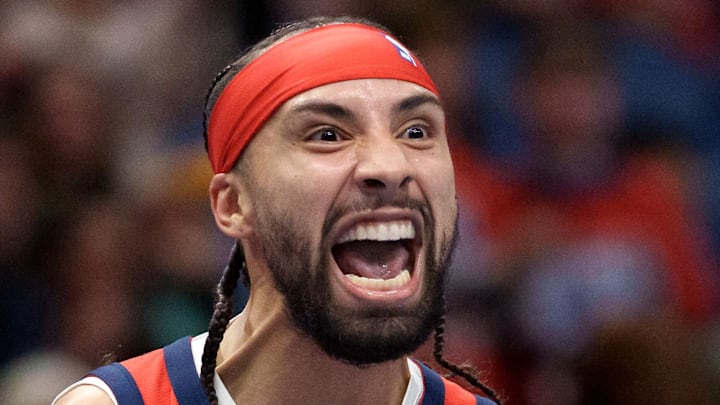 Nov 26, 2025; New Orleans, Louisiana, USA; New Orleans Pelicans guard Jose Alvarado (15) reacts after a three point basket against the Memphis Grizzlies during the first half at Smoothie King Center. Mandatory Credit: Matthew Hinton-Imagn Images Nov 26, 2025; New Orleans, Louisiana, USA; New Orleans Pelicans guard Jose Alvarado (15) reacts after a three point basket against the Memphis Grizzlies during the first half at Smoothie King Center. Mandatory Credit: Matthew Hinton-Imagn Images