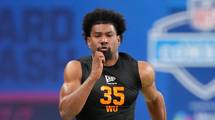 Mississippi wideout De'Zhaun Stribling (WO35). Mandatory Credit: Kirby Lee-Imagn Images