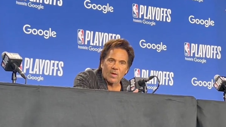 Pistons owner Gores speaks to reporters before Game 6 vs. Knicks