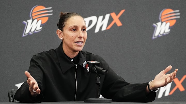 WNBA All-Star Diana Taurasi reflects on her 20 seasons with the Phoenix Mercury during a retirement news conference at the Phoenix Mercury's practice facility on March 13, 2025.