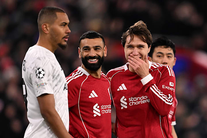 Mohamed Salah of Liverpool with Federico Chiesa Mohamed Salah of Liverpool with Federico Chiesa