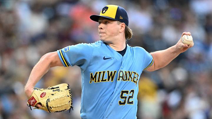 Aug 11, 2026; San Diego, California, USA; Milwaukee Brewers pitcher Kyle Harrison (52) delivers during the first inning against the San Diego Padres at Petco Park. Mandatory Credit: Denis Poroy-Imagn Images Aug 11, 2026; San Diego, California, USA; Milwaukee Brewers pitcher Kyle Harrison (52) delivers during the first inning against the San Diego Padres at Petco Park. Mandatory Credit: Denis Poroy-Imagn Images