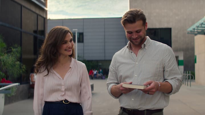 VLADIMIR. (L to R) Rachel Weisz as M and Leo Woodall as Vladimir in Episode 102 of Vladimir