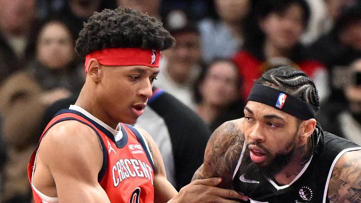 Toronto Raptors forward Brandon Ingram drives against New Orleans Pelicans guard Jeremiah Fears. Toronto Raptors forward Brandon Ingram drives against New Orleans Pelicans guard Jeremiah Fears.