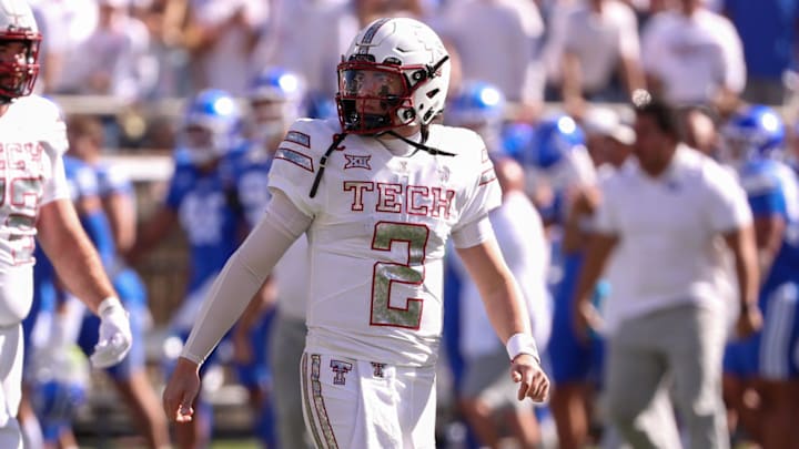 Texas Tech's Behren Morton looks on after an incomplete pass against BYU during a Big 12 Conference football game, Saturday, Nov. 8, at Jones AT&T Stadium. Texas Tech's Behren Morton looks on after an incomplete pass against BYU during a Big 12 Conference football game, Saturday, Nov. 8, at Jones AT&T Stadium.