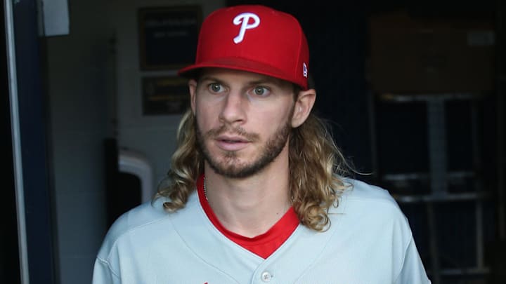 Jul 29, 2021; Pittsburgh, Pennsylvania, USA;  Philadelphia Phillies outfielder Travis Jankowski (9)enters the dugout to play the Pittsburgh Pirates at PNC Park