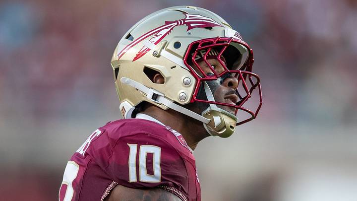 Florida State Seminoles linebacker Chris Jones (10) celebrates a tackle. The Florida State Seminoles defeated the New Mexico State Aggies 34-17 at Doak Campbell Stadium on Saturday, Aug. 29, 2026. Florida State Seminoles linebacker Chris Jones (10) celebrates a tackle. The Florida State Seminoles defeated the New Mexico State Aggies 34-17 at Doak Campbell Stadium on Saturday, Aug. 29, 2026.