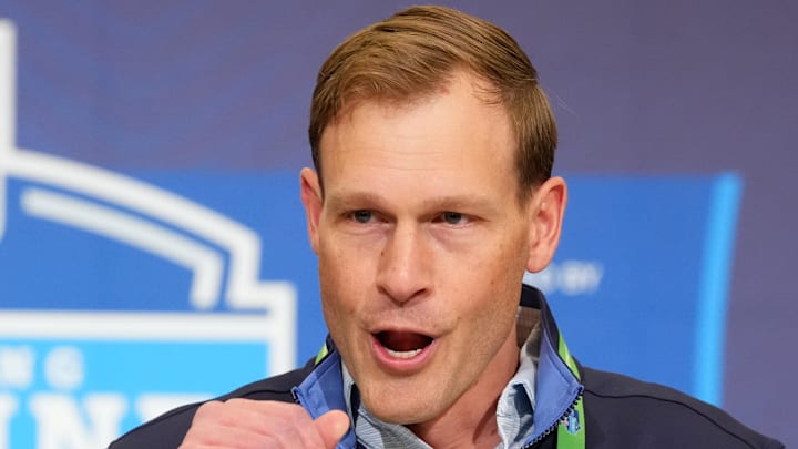 Feb 24, 2026; Indianapolis, IN, USA; Chicago Bears coach Ben Johnson speaks at the NFL Scouting Combine at the Indiana Convention Center. Mandatory Credit: Kirby Lee-Imagn Images