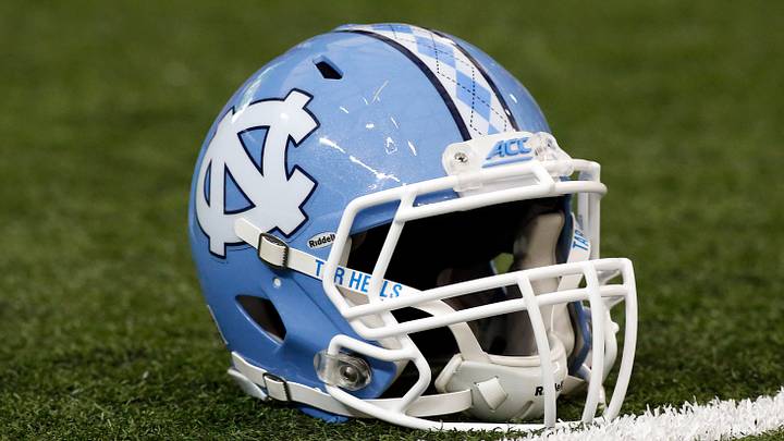 Sep 3, 2016; Atlanta, GA, USA; A North Carolina Tar Heels helmet on the field prior to the 2016 Chick-Fil-A Kickoff game against the Georgia Bulldogs at Georgia Dome. Mandatory Credit: Brett Davis-USA TODAY Sports Sep 3, 2016; Atlanta, GA, USA; A North Carolina Tar Heels helmet on the field prior to the 2016 Chick-Fil-A Kickoff game against the Georgia Bulldogs at Georgia Dome. Mandatory Credit: Brett Davis-USA TODAY Sports