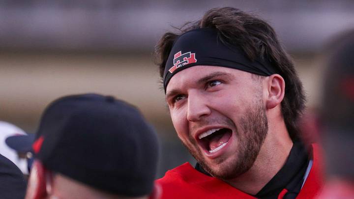 Texas Tech's Brendan Sorsby talks to coaches Texas Tech's Brendan Sorsby talks to coaches