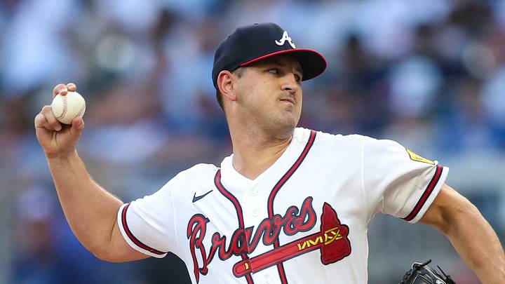 Aug 12, 2026; Atlanta, Georgia, USA; Atlanta Braves starting pitcher Tyler Mahle (54) throws against the New York Mets in the first inning at Truist Park. Mandatory Credit: Brett Davis-Imagn Images