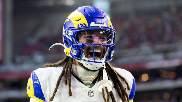 Dec 7, 2025; Glendale, Arizona, USA; Los Angeles Rams  wide receiver Jordan Whittington (88) against the Arizona Cardinals at State Farm Stadium. Mandatory Credit: Mark J. Rebilas-Imagn Images