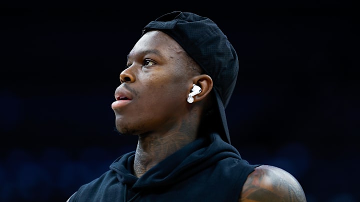 Jan 20, 2026; Sacramento, California, USA; Sacramento Kings guard Dennis Schroder (17) looks on before the game against the Miami Heat at Golden 1 Center. Mandatory Credit: Sergio Estrada-Imagn Images