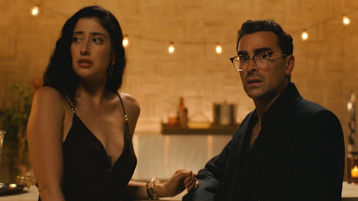 BIG MISTAKES. (L to R) Taylor Ortega as Morgan and Dan Levy as Nicky in Episode 107 of Big Mistakes