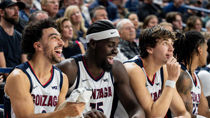 Gonzaga Bulldogs Braeden Smith (left), Graham Ike (middle) and Braden Huff (right). Gonzaga Bulldogs Braeden Smith (left), Graham Ike (middle) and Braden Huff (right).
