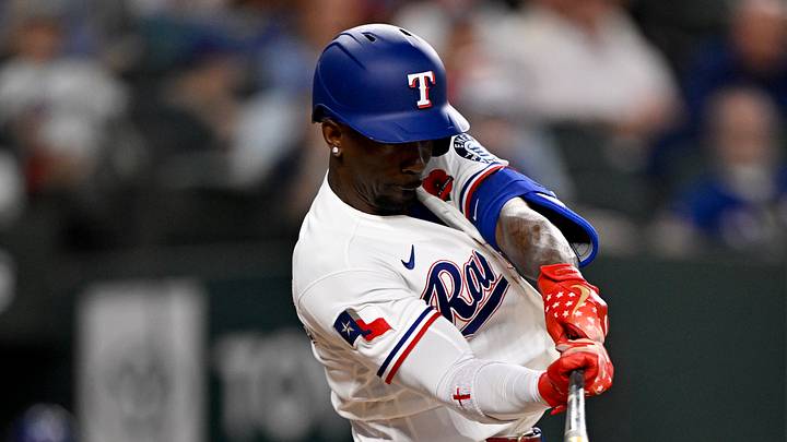 May 25, 2026; Arlington, Texas, USA; Texas Rangers right fielder Andrew McCutchen (4) bats against the Houston Astros during the second inning at Globe Life Field. Mandatory Credit: Jerome Miron-Imagn Images May 25, 2026; Arlington, Texas, USA; Texas Rangers right fielder Andrew McCutchen (4) bats against the Houston Astros during the second inning at Globe Life Field. Mandatory Credit: Jerome Miron-Imagn Images