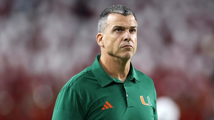 Jan 19, 2026; Miami Gardens, FL, USA; Miami Hurricanes head coach Mario Cristobal before the College Football Playoff National Championship game at Hard Rock Stadium. Mandatory Credit: Nathan Ray Seebeck-Imagn Images Jan 19, 2026; Miami Gardens, FL, USA; Miami Hurricanes head coach Mario Cristobal before the College Football Playoff National Championship game at Hard Rock Stadium. Mandatory Credit: Nathan Ray Seebeck-Imagn Images