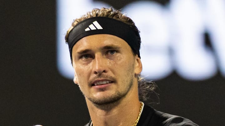 Alexander Zverev celebrates during his match Alexander Zverev celebrates during his match