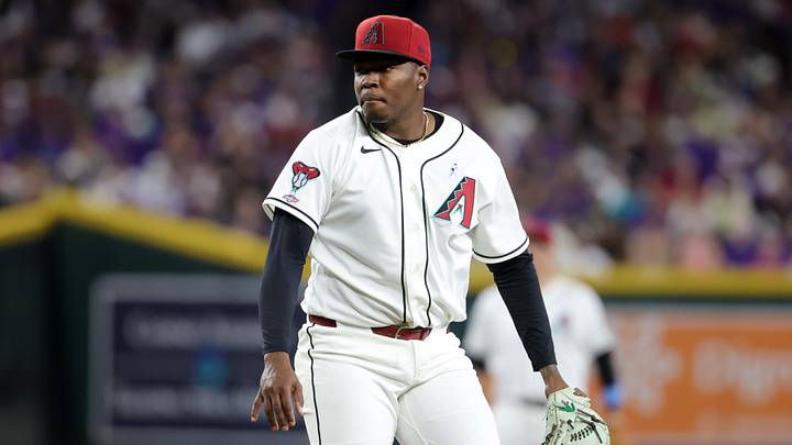 Jun 21, 2026; Phoenix, Arizona, USA; Arizona Diamondbacks pitcher Jose Cabrera against the Minnesota Twins at Chase Field. Mandatory Credit: Mark J. Rebilas-Imagn Images