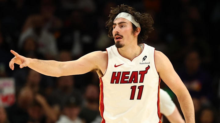 Miami Heat forward Jaime Jaquez Jr. (11) against the Suns (Credit: Mark J. Rebilas-Imagn Images) Miami Heat forward Jaime Jaquez Jr. (11) against the Suns (Credit: Mark J. Rebilas-Imagn Images)