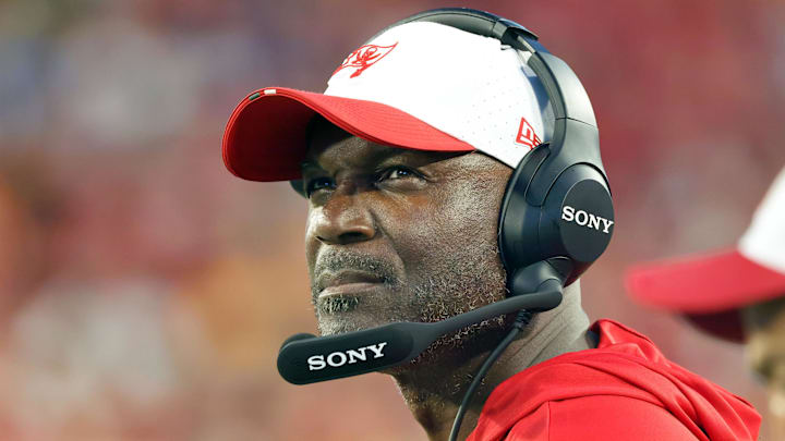 Aug 9, 2025; Tampa, Florida, USA; Tampa Bay Buccaneers head coach Todd Bowles Mandatory Credit: Kim Klement Neitzel-Imagn Images