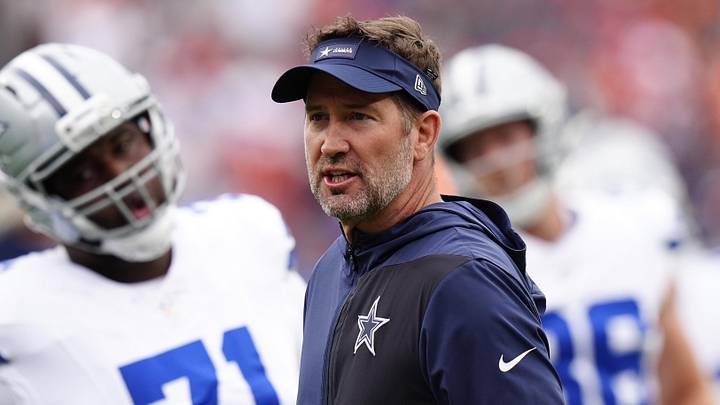 Dallas Cowboys head coach Brian Schottenheimer looks on before the game against the Denver Broncos. Dallas Cowboys head coach Brian Schottenheimer looks on before the game against the Denver Broncos.