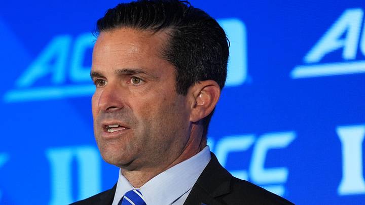 Jul 17, 2026; Charlotte, NC, USA; Duke head coach Manny Diaz talks with the media during interviews at Hilton Charlotte Uptown. Mandatory Credit: Jim Dedmon-Imagn Images Jul 17, 2026; Charlotte, NC, USA; Duke head coach Manny Diaz talks with the media during interviews at Hilton Charlotte Uptown. Mandatory Credit: Jim Dedmon-Imagn Images