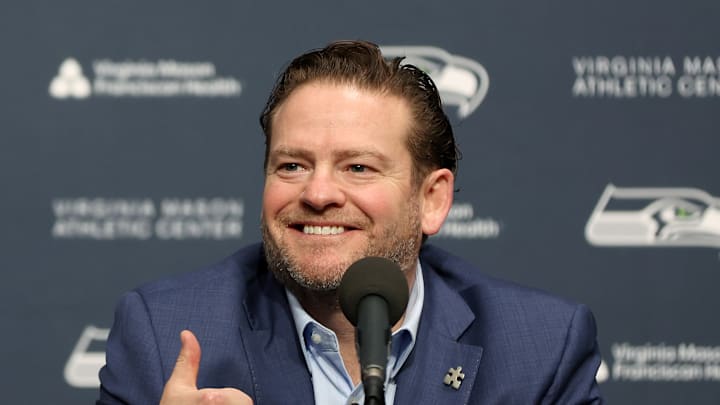 Seattle Seahawks general manager John Schneider smiles Seattle Seahawks general manager John Schneider smiles