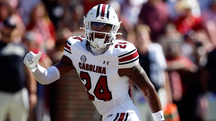 Oct 12, 2024; Tuscaloosa, Alabama, USA;  South Carolina Gamecocks defensive back Jalon Kilgore (24) during the second half at Bryant-Denny Stadium. 