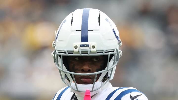 Indianapolis Colts cornerback Sauce Gardner looks on