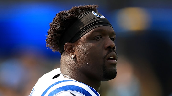 Kwity Paye of the Indianapolis Colts watches play