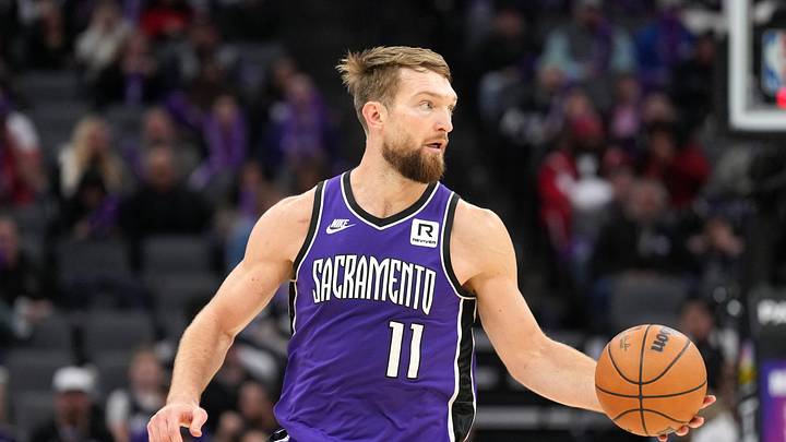 Nov 24, 2024; Sacramento, California, USA; Sacramento Kings forward Domantas Sabonis (11) dribbles against the Brooklyn Nets during the third quarter at Golden 1 Center. Mandatory Credit: Darren Yamashita-Imagn Images Nov 24, 2024; Sacramento, California, USA; Sacramento Kings forward Domantas Sabonis (11) dribbles against the Brooklyn Nets during the third quarter at Golden 1 Center. Mandatory Credit: Darren Yamashita-Imagn Images