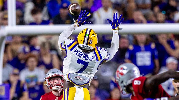 Former LSU linebacker Harold Perkins Jr. ran a blazing 4.38 at his pro day before being drafted by the Atlanta Falcons.