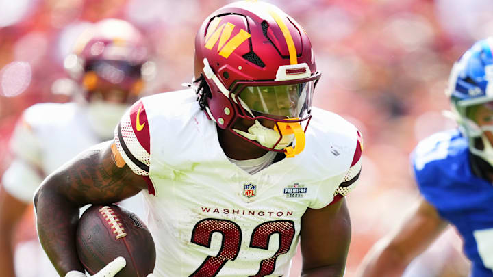 Washington Commanders running back Jacory Croskey-Merritt
